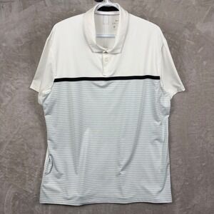 Nike Tiger Woods Dri-FIT Golf Polo Shirt Mens XL White Grey Striped Colorblock